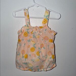 SOLD‼️Janie and Jack Peach Tank Top with Lemon Print